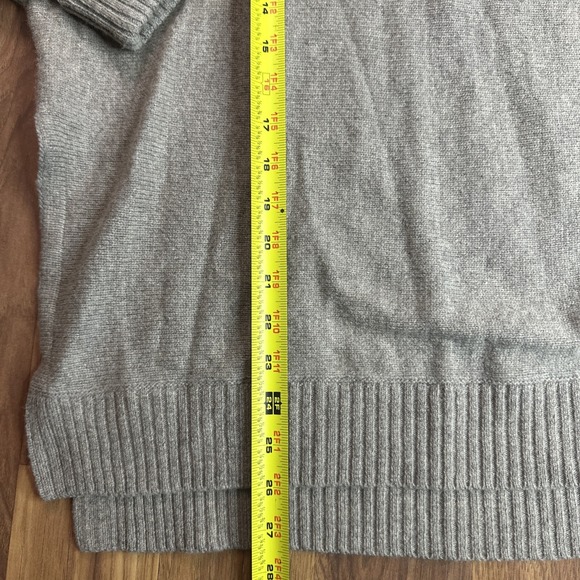 LL Bean Sweater Womens Wool Grey Turtleneck Short Sleeve Poncho Merino Wool XS-S - Picture 12 of 15